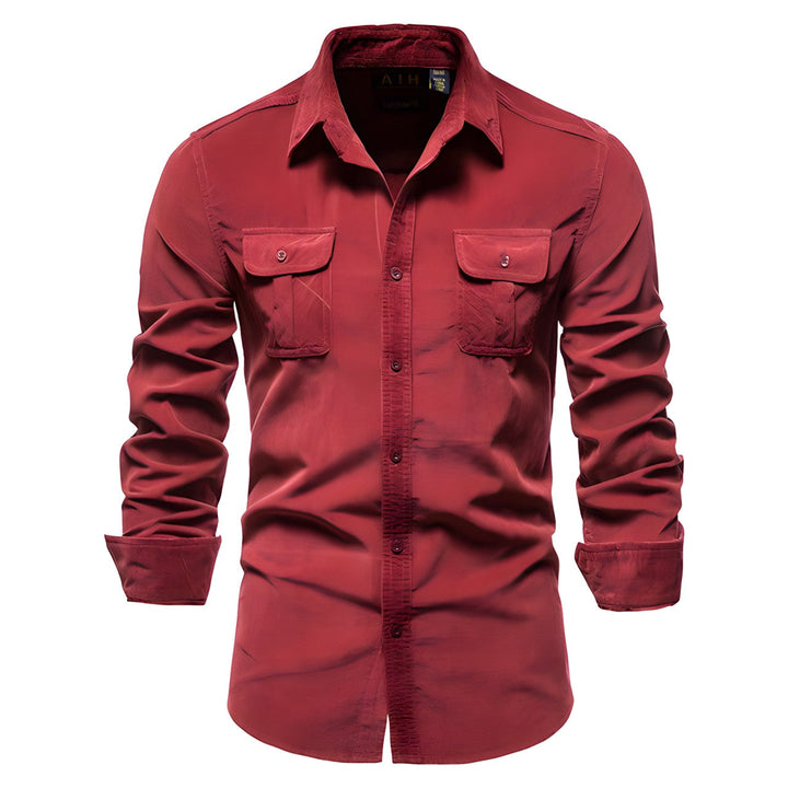 Men's 3/4 Sleeve Button-Up Shirt – Breathable & Stylish