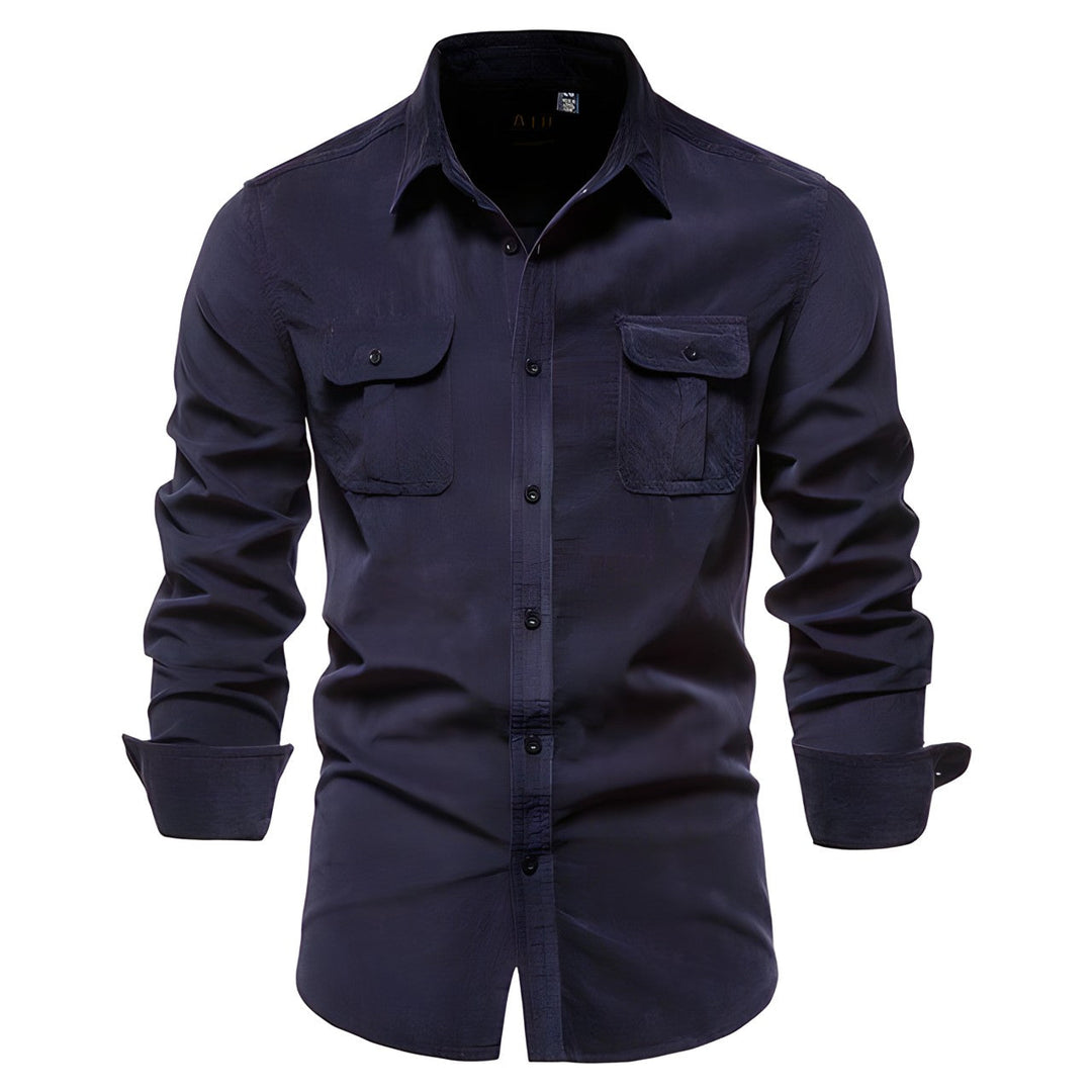 Men's 3/4 Sleeve Button-Up Shirt – Breathable & Stylish