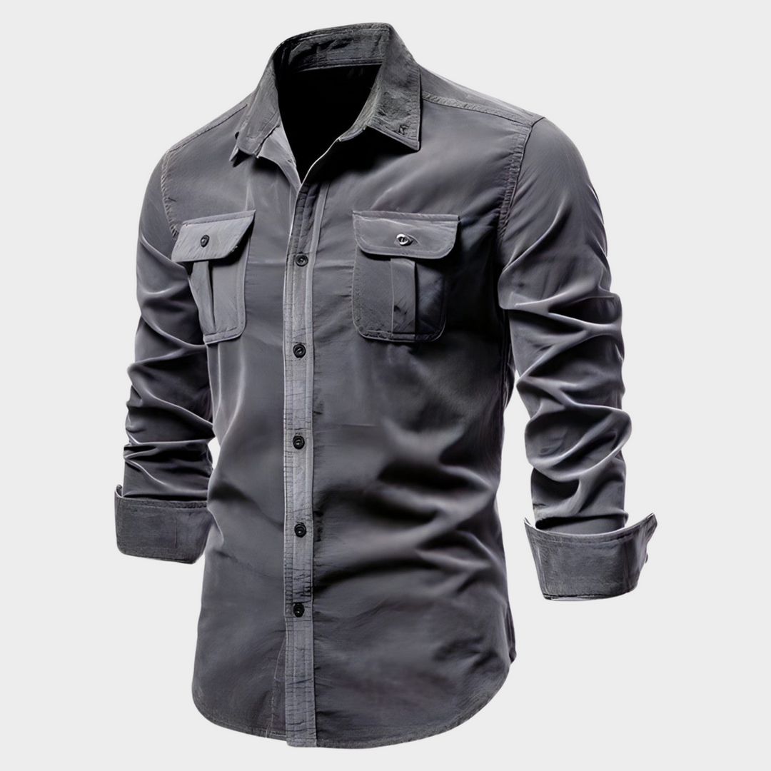 Men's 3/4 Sleeve Button-Up Shirt – Breathable & Stylish