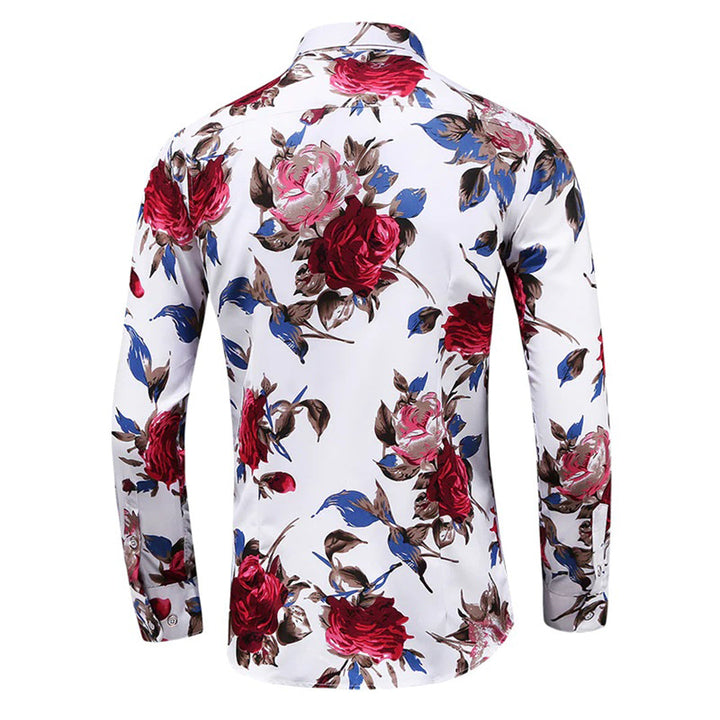 Men’s Floral Print Button-Up Shirt