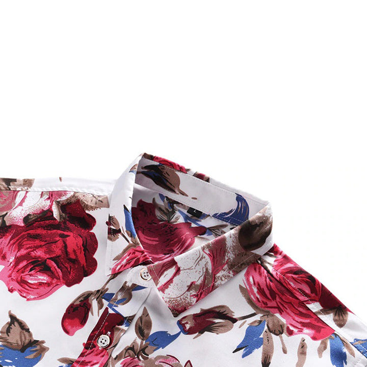 Men’s Floral Print Button-Up Shirt