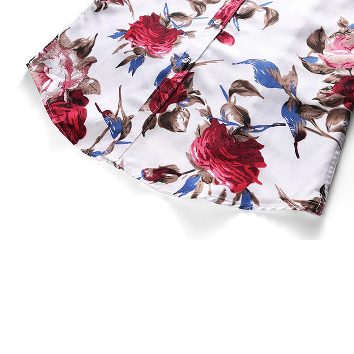 Men’s floral print button-up shirt