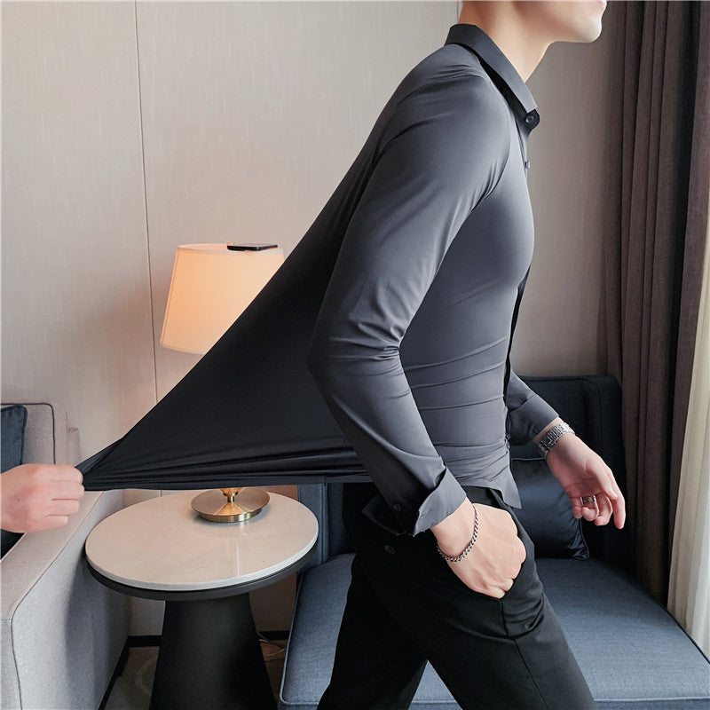 Men’s stretchable wrinkle-free dress shirt –