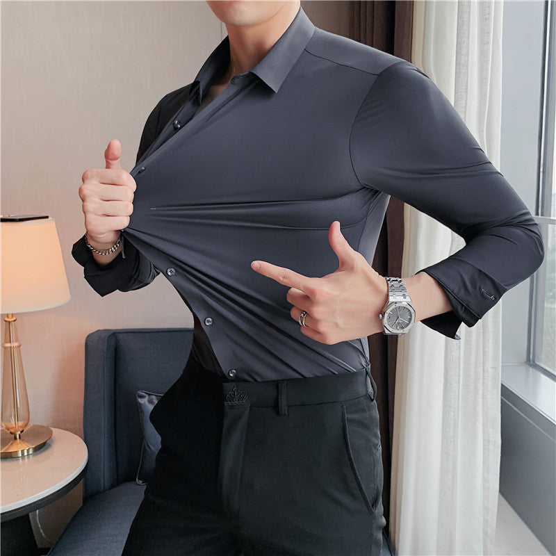 Men’s stretchable wrinkle-free dress shirt –