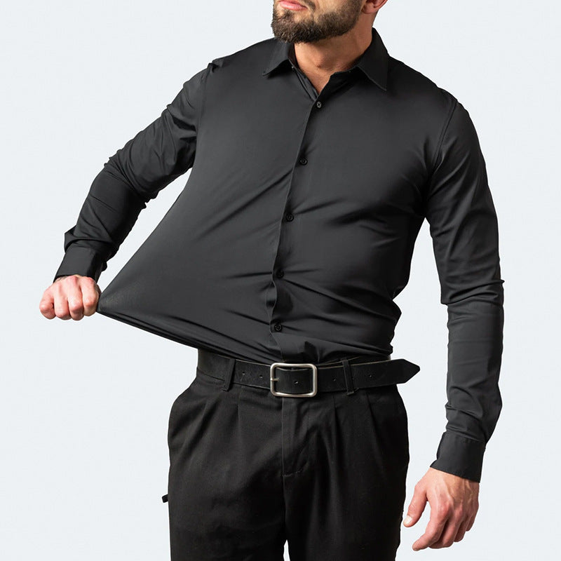 Men’s stretchable wrinkle-free dress shirt –