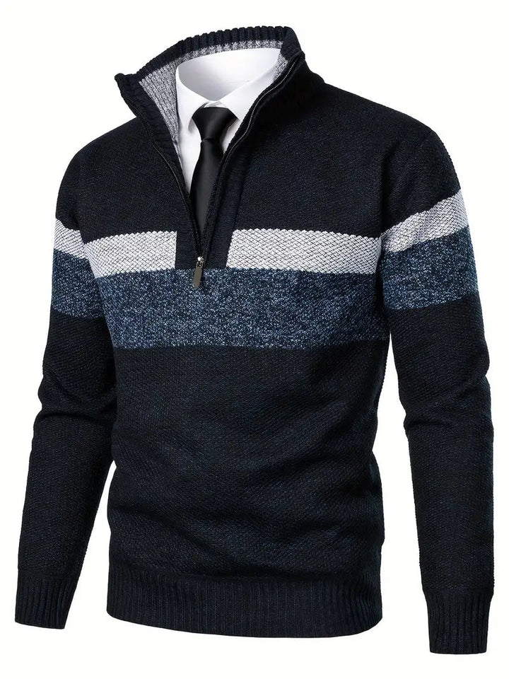 Men's half zipper sweater with soft breathable fabric